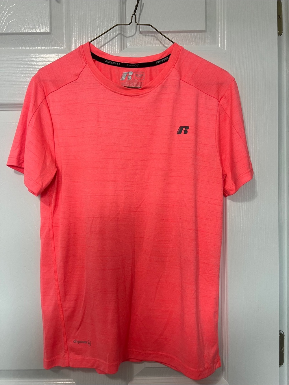 Russell Athletic mens Short Sleeve Tee — Neon Coral/orange